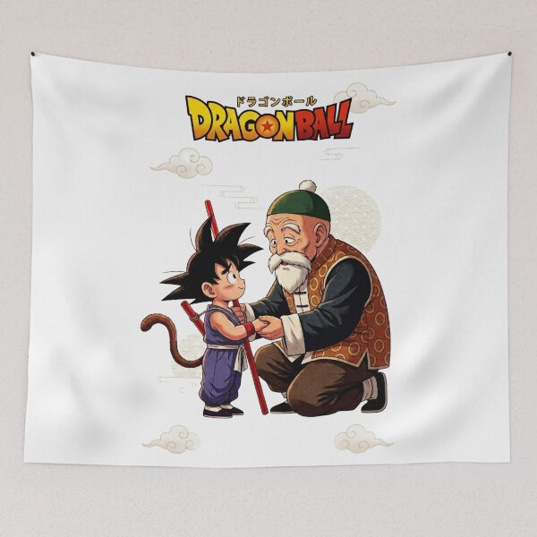 Item preview, Grandpa Gohan and Young Goku Heartwarming Anime Art designed and sold by FreakToons.