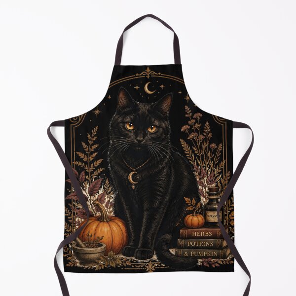 Item preview, Herbs & Pumpkin Cat Gothic Folk Illustration Halloween designed and sold by LiviuGligoros.