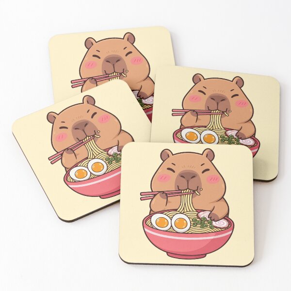 Item preview, Cute capybara eating ramen designed and sold by JarquinDD.