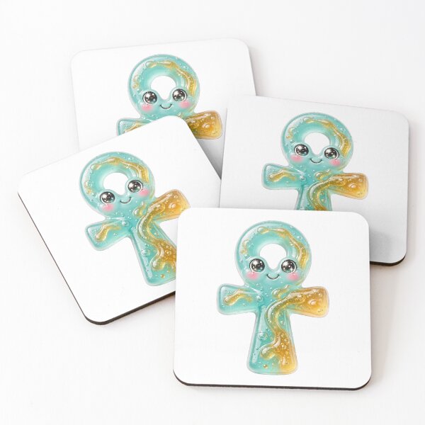 Item preview, Cute Jelly Key of Life Clip Art | Translucent Turquoise Ankh with Big Sparkle Eyes designed and sold by HoMya.