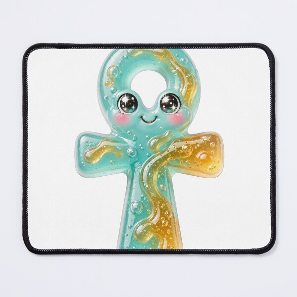 Item preview, Cute Jelly Key of Life Clip Art | Translucent Turquoise Ankh with Big Sparkle Eyes designed and sold by HoMya.