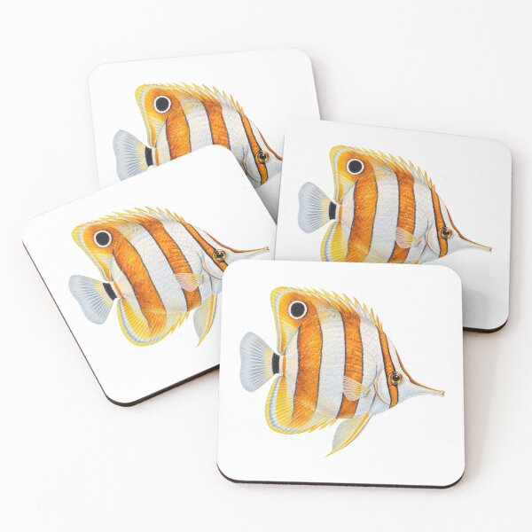 Item preview, Copperband Butterflyfish Watercolor Vintage Marine Illustration Reef Art  designed and sold by KenworksDigital.