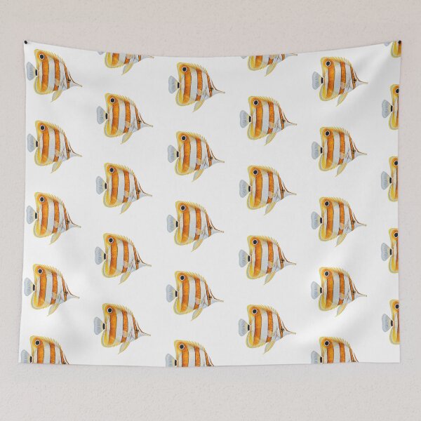 Item preview, Copperband Butterflyfish Watercolor Vintage Marine Illustration Reef Art  designed and sold by KenworksDigital.