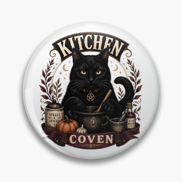 Item preview, Kitchen Coven Cat Gothic Folk Illustration Halloween designed and sold by LiviuGligoros.