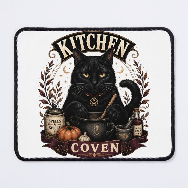 Item preview, Kitchen Coven Cat Gothic Folk Illustration Halloween designed and sold by LiviuGligoros.