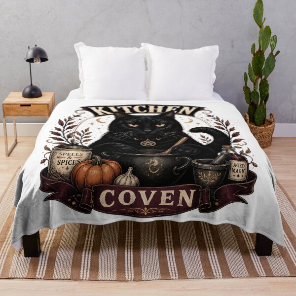 Item preview, Kitchen Coven Cat Gothic Folk Illustration Halloween designed and sold by LiviuGligoros.