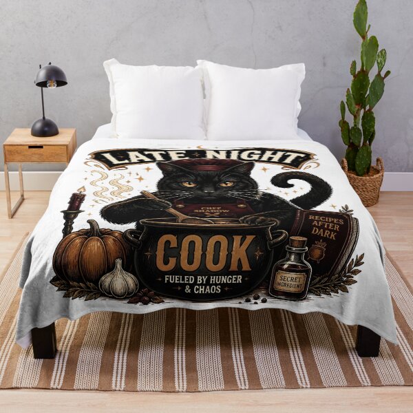 Item preview, Late Night Cook Cat Retro Halloween Poster Halloween designed and sold by LiviuGligoros.