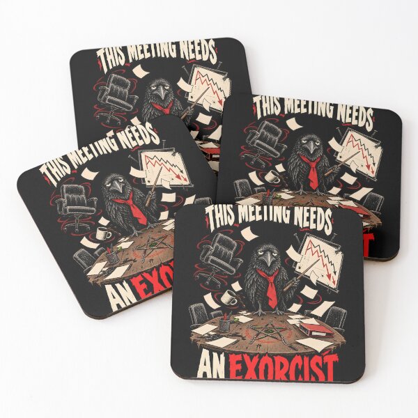 Item preview, This Meeting Needs an Exorcist – Funny Corporate Meeting Raven designed and sold by Ajdaprint.