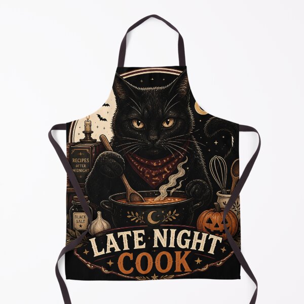 Item preview, Late Night Cook Cat Gothic Folk Illustration Halloween designed and sold by LiviuGligoros.