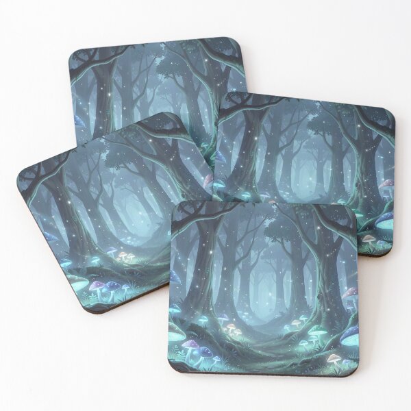 Item preview, Haunted Woods Dotted with Glowing Mushrooms designed and sold by Fanta-sticky.