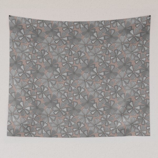 Item preview, Mod flowers on warm tan designed and sold by MarySchwindt.