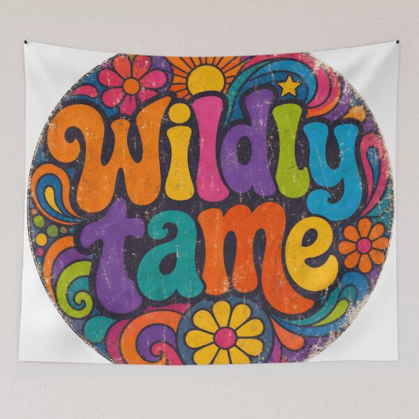 Item preview, Wildly Tame – Retro 1960s Psychedelic Design (Distressed Version) designed and sold by ZombieZooCuties.
