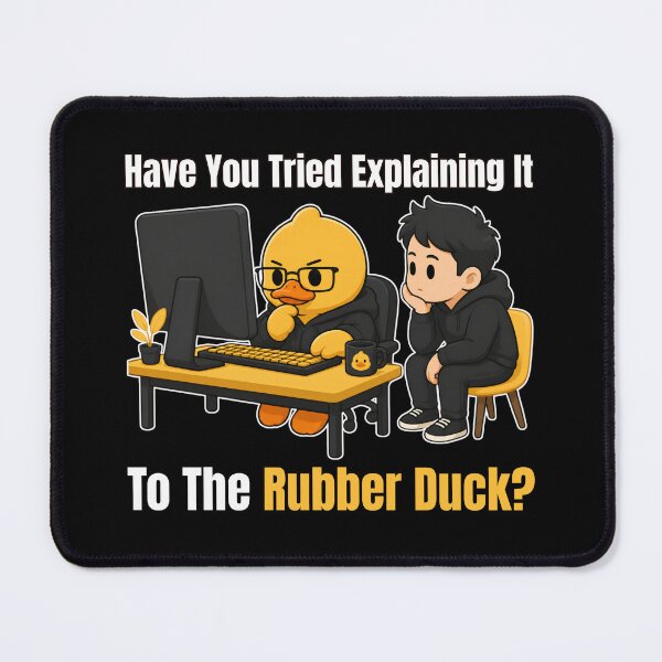 Item preview, Have You Tried Explaining It To The Rubber Duck? – Cute Duck Chibi Programmer Humor designed and sold by tellia-kallisto.