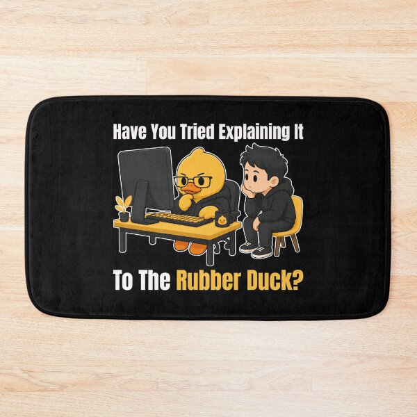 Item preview, Have You Tried Explaining It To The Rubber Duck? – Cute Duck Chibi Programmer Humor designed and sold by tellia-kallisto.
