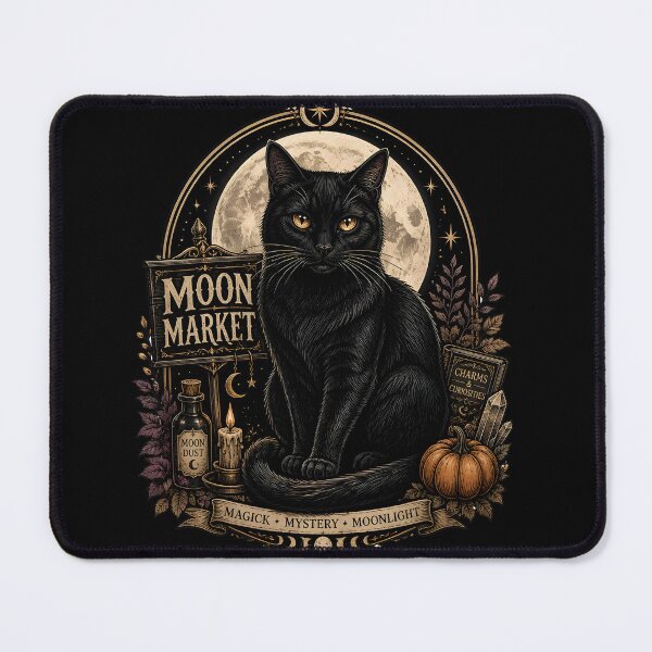 Item preview, Moon Market Cat Retro Halloween Poster Halloween designed and sold by BernoNickel.