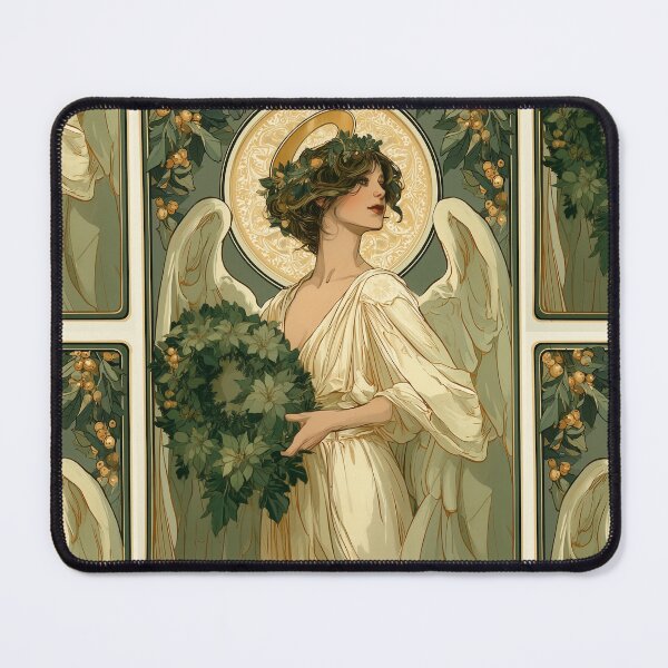 Item preview, Art nouveau Christmas angel card designed and sold by MendaciousMina.