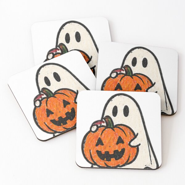 Item preview, Cute Halloween ghost with pumpkin designed and sold by NorthPeak Studio.