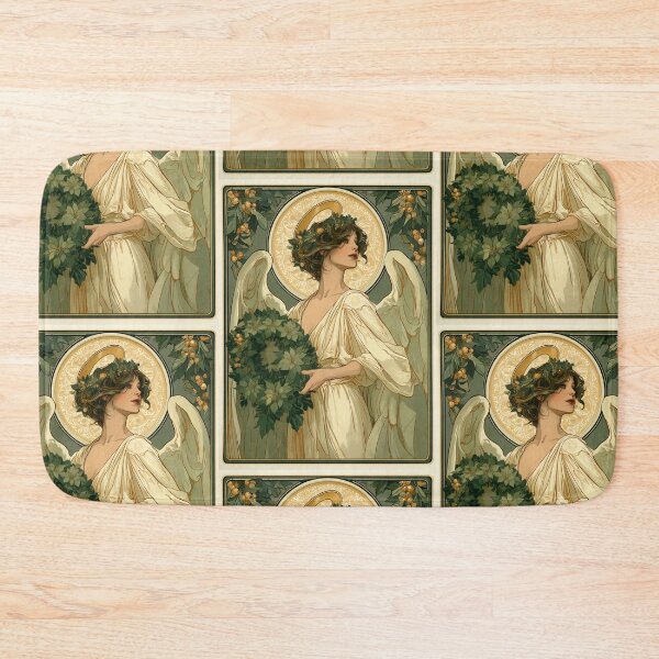 Item preview, Art nouveau Christmas angel card designed and sold by MendaciousMina.