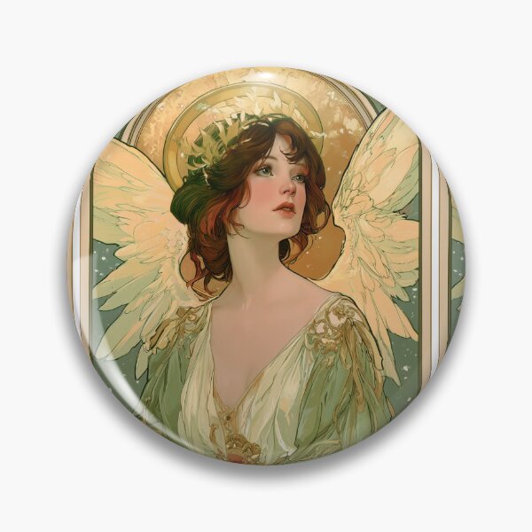 Item preview, Art nouveau Christmas angel card designed and sold by MendaciousMina.