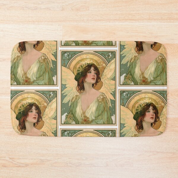 Item preview, Art nouveau Christmas angel card designed and sold by MendaciousMina.