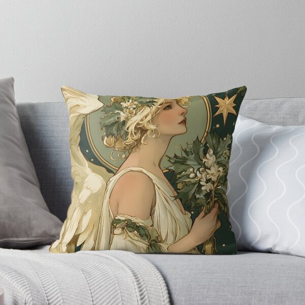 Item preview, Art nouveau Christmas angel card designed and sold by MendaciousMina.