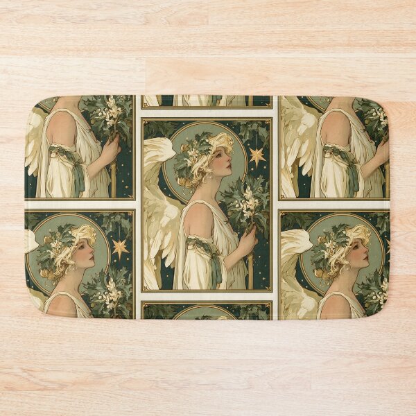 Item preview, Art nouveau Christmas angel card designed and sold by MendaciousMina.