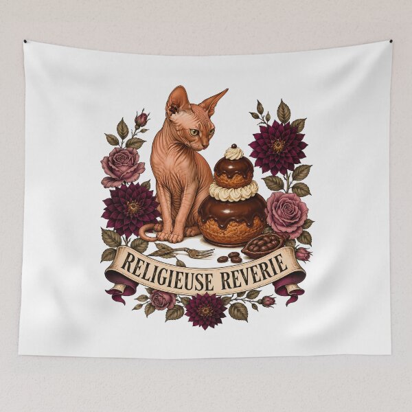 Item preview, Nun Reverie Sphinx Cat Art designed and sold by Old's Cool Cat Studio.