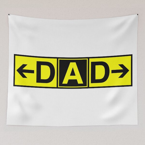 Item preview, DAD Airport Sign Typography - Funny Aviation Gift designed and sold by Magazine Combate.