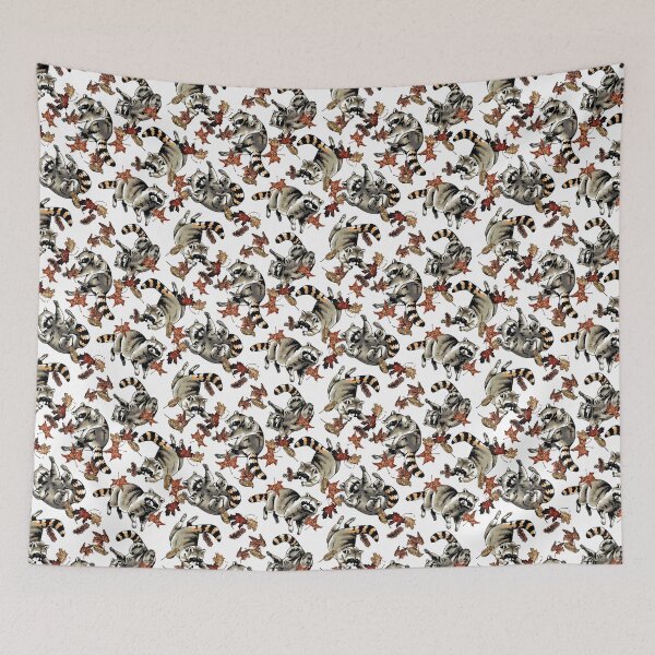 Item preview, Falling Raccoons and Leaves designed and sold by Kelsey Worth.