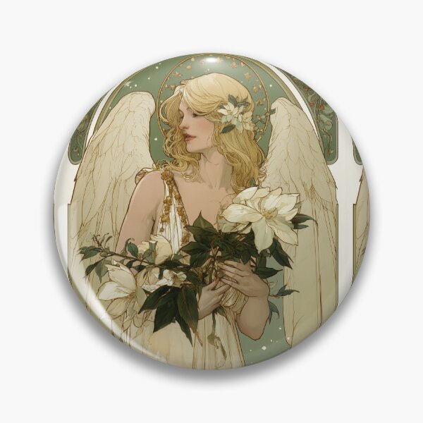 Item preview, Art nouveau Christmas angel card designed and sold by MendaciousMina.