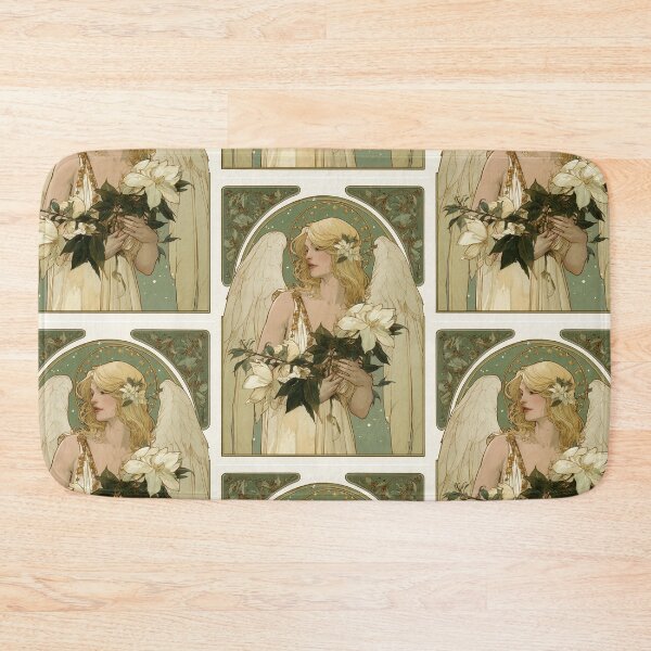 Item preview, Art nouveau Christmas angel card designed and sold by MendaciousMina.