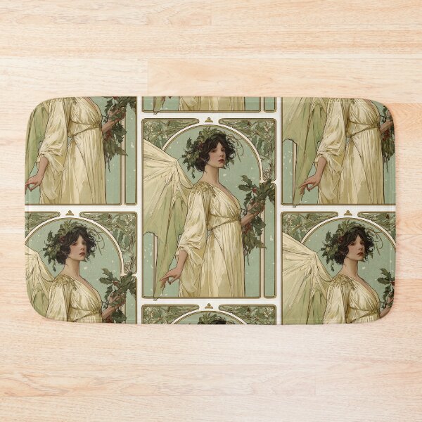 Item preview, Art nouveau Christmas angel card designed and sold by MendaciousMina.