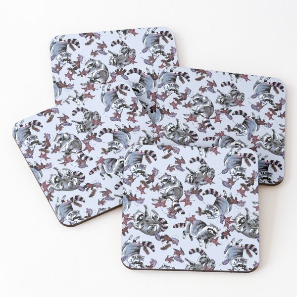 Item preview, Falling Raccoons and Leaves Berry designed and sold by Kelsey Worth.