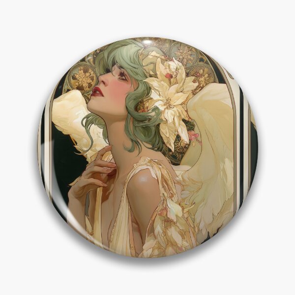 Item preview, Art nouveau Christmas angel card designed and sold by MendaciousMina.