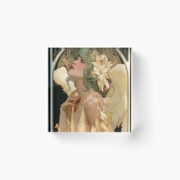 Item preview, Art nouveau Christmas angel card designed and sold by MendaciousMina.