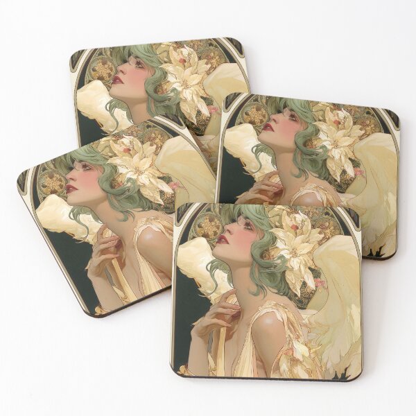 Item preview, Art nouveau Christmas angel card designed and sold by MendaciousMina.