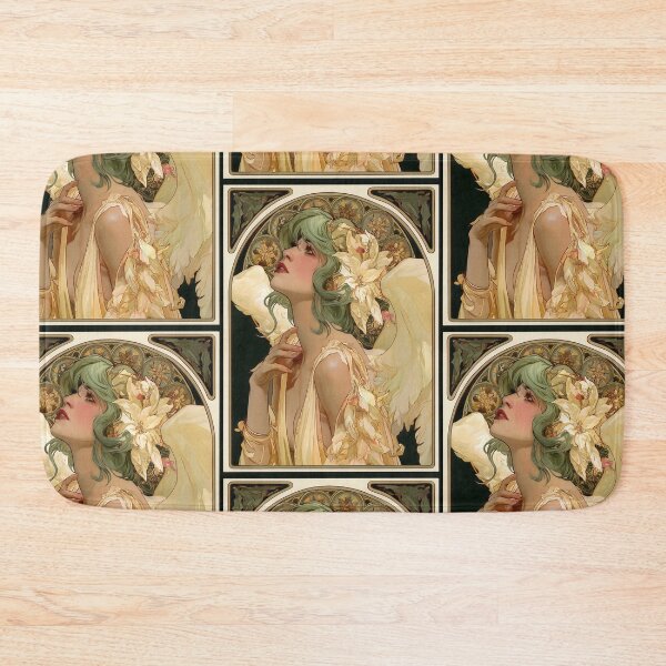Item preview, Art nouveau Christmas angel card designed and sold by MendaciousMina.