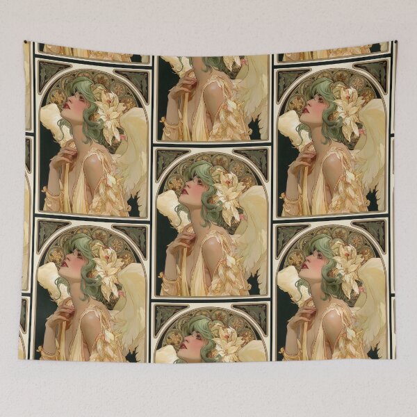 Item preview, Art nouveau Christmas angel card designed and sold by MendaciousMina.