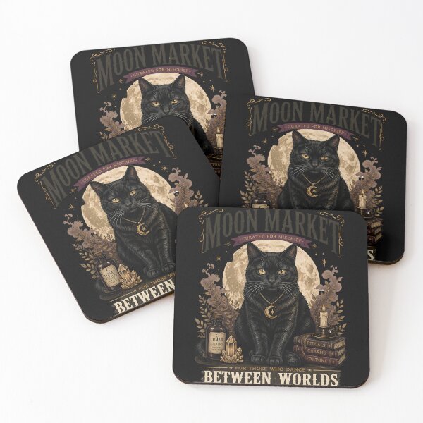 Item preview, Moon Market Cat Gothic Folk Illustration Halloween designed and sold by BernoNickel.