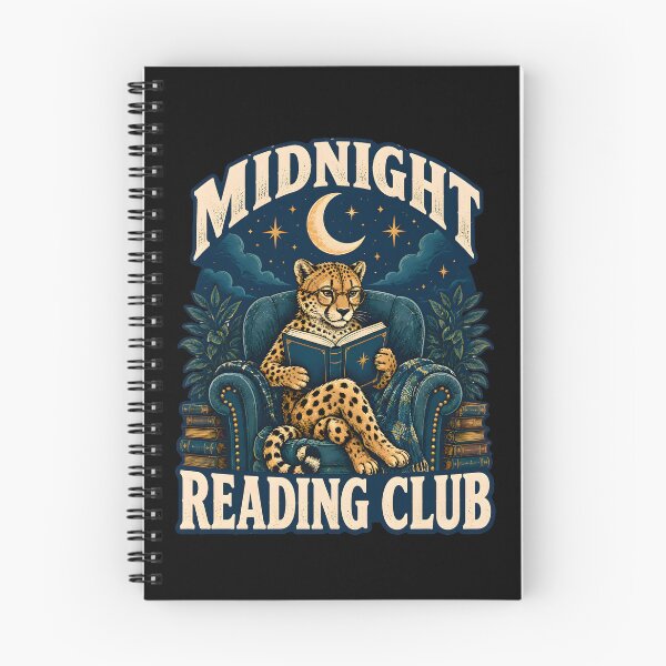 Item preview, Midnight Reading Club Cozy Cheetah Night Bookworm Gifts designed and sold by LeSoniPapaPrint.