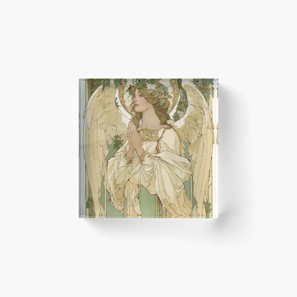 Item preview, Art nouveau Christmas angel card designed and sold by MendaciousMina.