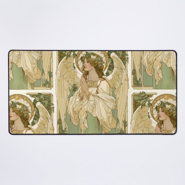 Item preview, Art nouveau Christmas angel card designed and sold by MendaciousMina.