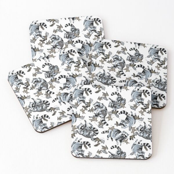Item preview, Falling Raccoons and Leaves Frost designed and sold by Kelsey Worth.