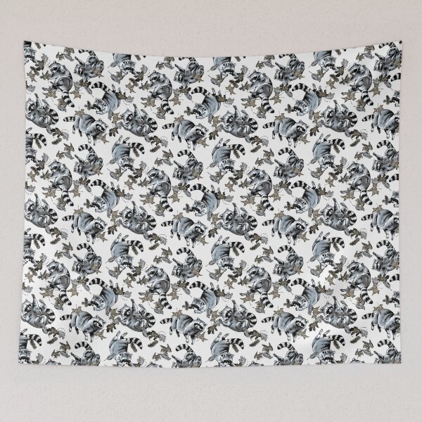 Item preview, Falling Raccoons and Leaves Frost designed and sold by Kelsey Worth.