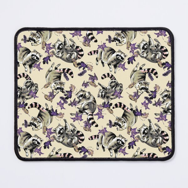 Item preview, Raccoons and Leaves Sunshine Plum designed and sold by Kelsey Worth.