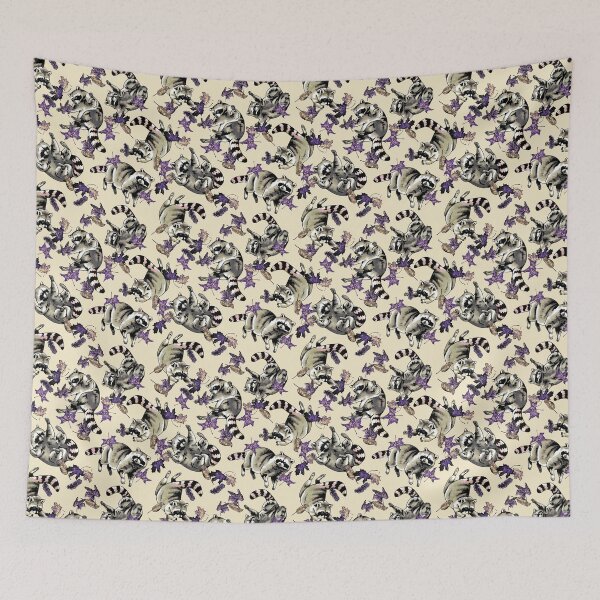 Item preview, Raccoons and Leaves Sunshine Plum designed and sold by Kelsey Worth.