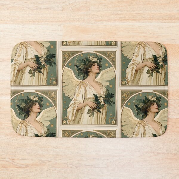 Item preview, Art nouveau Christmas angel card designed and sold by MendaciousMina.