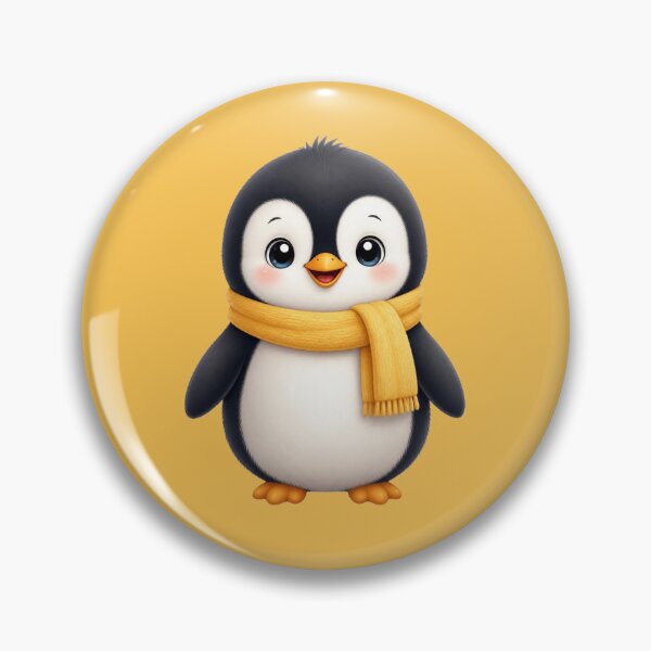 Item preview, Cute Penguin with Yellow Scarf- Cheerful Winter Penguin designed and sold by All About DigiCraft by Fedelina.