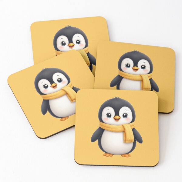 Item preview, Cute Penguin with Yellow Scarf- Cheerful Winter Penguin designed and sold by All About DigiCraft by Fedelina.