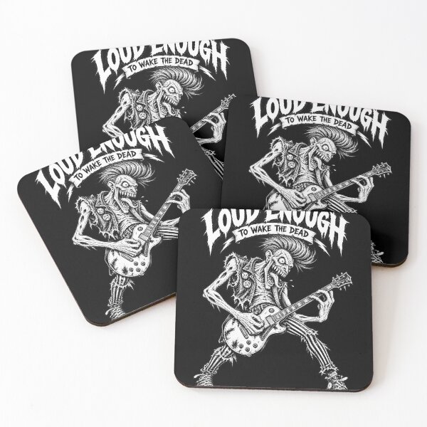 Item preview, Loud Enough to Wake the Dead – Horror Punk Skeleton Guitarist designed and sold by Ajdaprint.